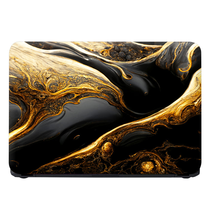 Laptop Skin - Golden Black Lava Design