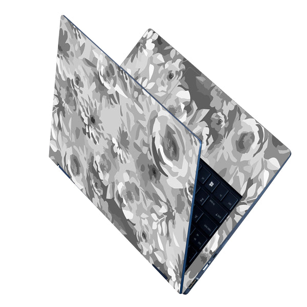 Laptop Skin - Grey Shade Painted Flower Art