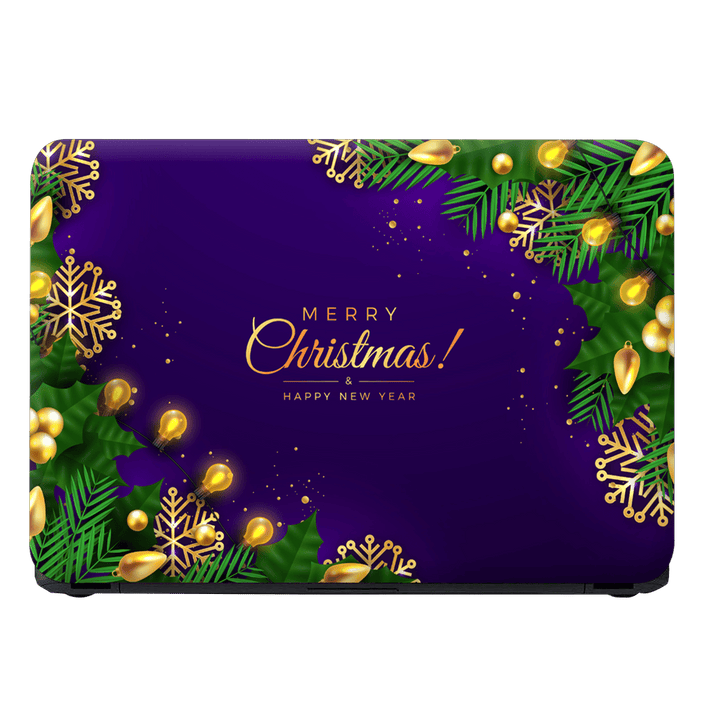 Laptop Skin - Christmas Background With Pine Leaves Blue