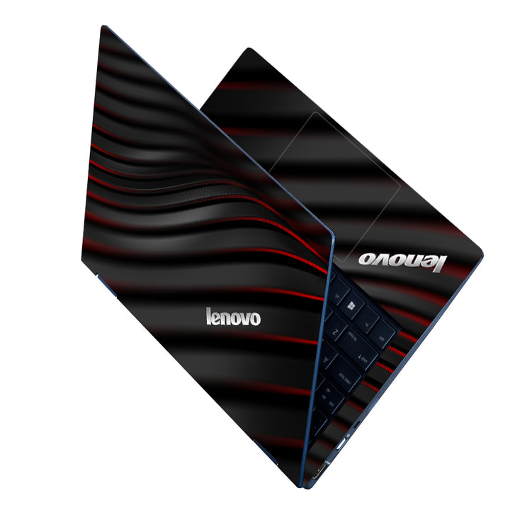 Laptop Skin - lenovo Black Red Waves