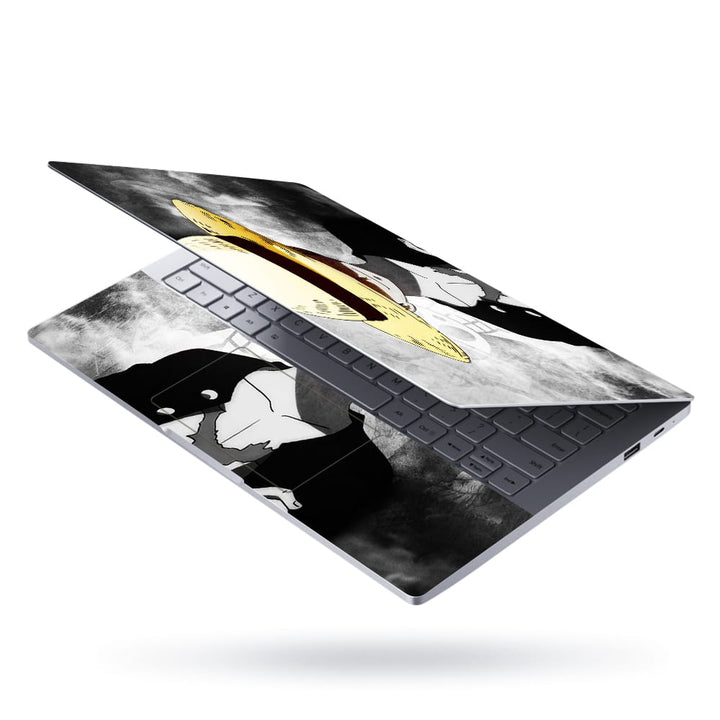 Laptop Skin - Yellow Black Hat Luffy Black Dress One Piece