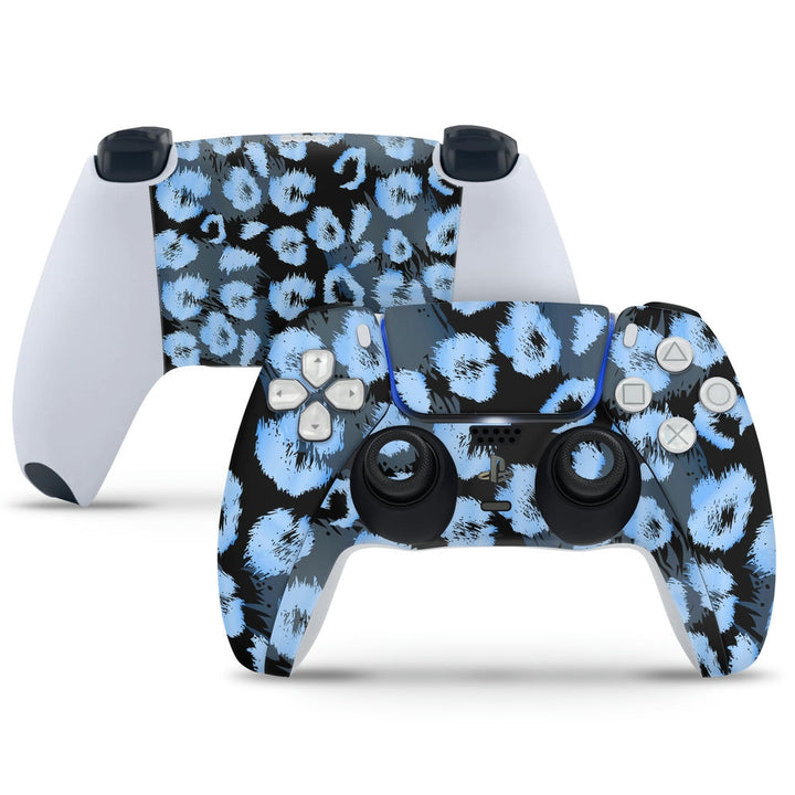 PS5 Controller Skin - Blue Black Tiger Art