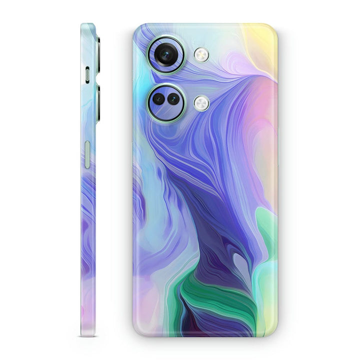 Mobile Skin Wrap - Light Shaded Blue Green Art