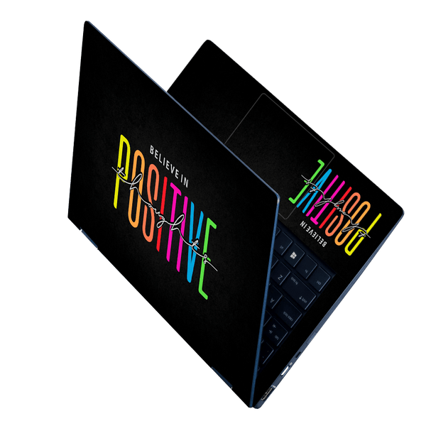 Laptop Skin - Believe in Positive on Black