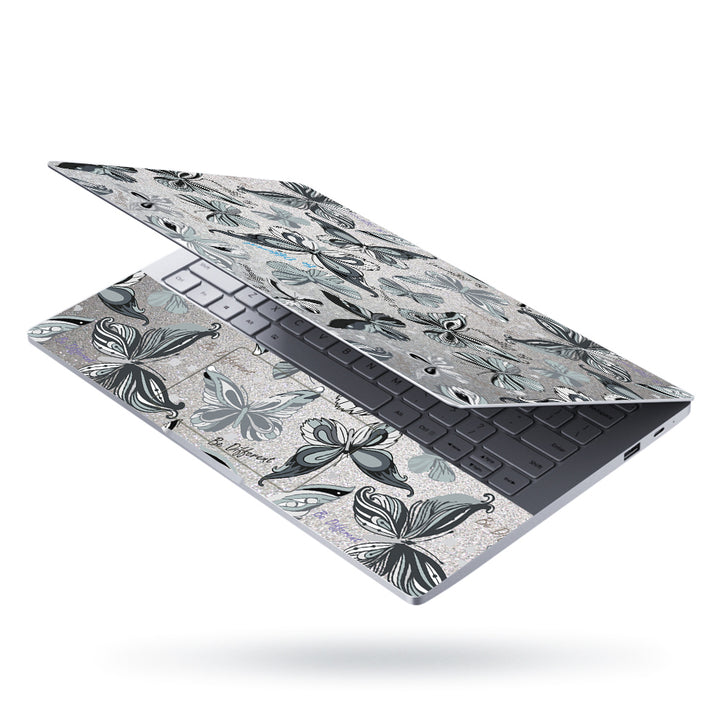 Laptop Skin - Be Different Butterfly Silver