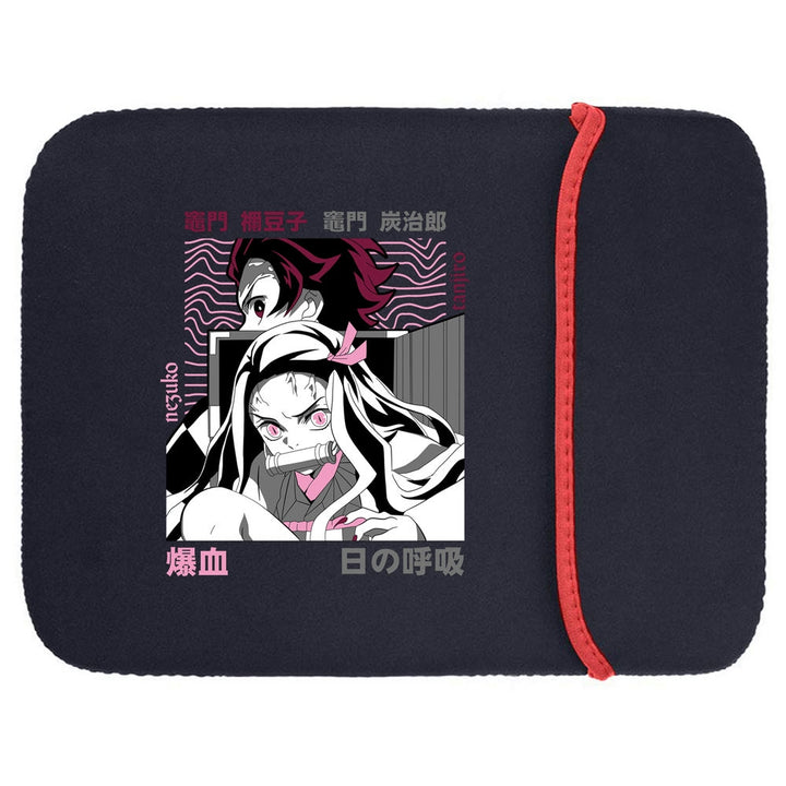 Printed Neoprene Reversible Laptop & Tablet Sleeve - Anime Demon Slayer Kimetsu No Yaiba DS05