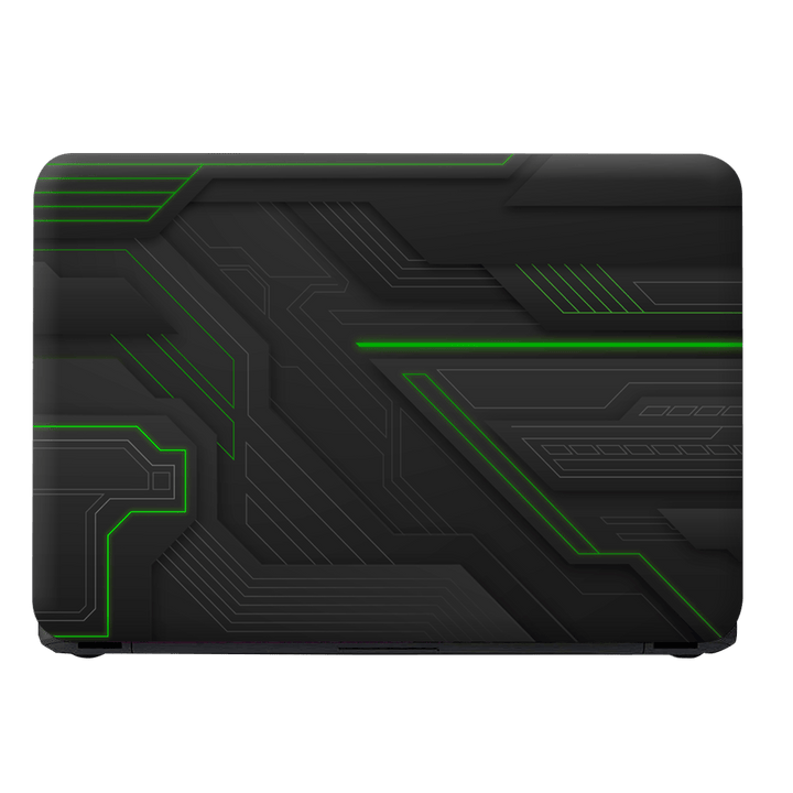 Laptop Skin - Abstract Gradient Black Green Liner