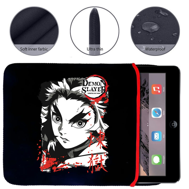 Printed Neoprene Reversible Laptop & Tablet Sleeve - Anime Demon Slayer Kimetsu No Yaiba DS12