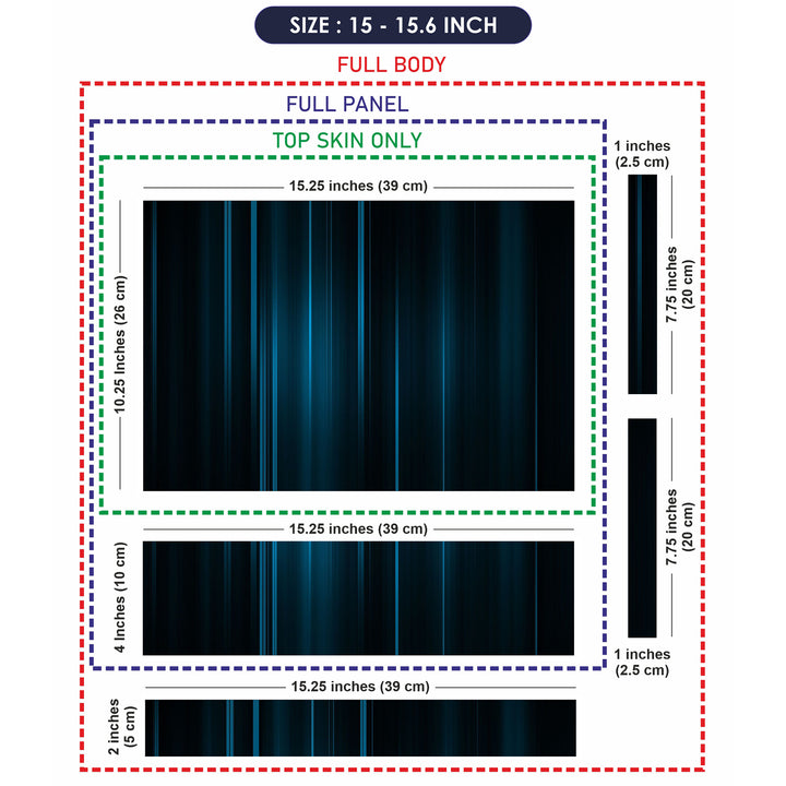 Laptop Skin - Cyan Lines on Black