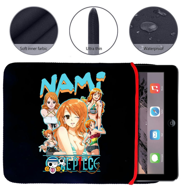 Printed Neoprene Reversible Laptop & Tablet Sleeve - One Piece Nami DS2