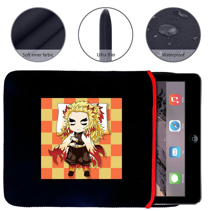 Printed Neoprene Reversible Laptop & Tablet Sleeve - Anime Cojines Demon Slayer Pillow DS02