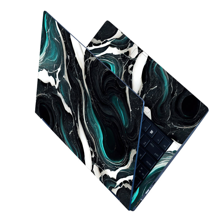 Laptop Skin - Blue Black White Stone Art