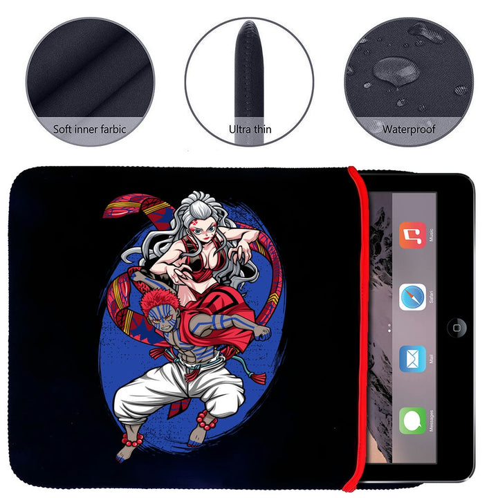 Printed Neoprene Reversible Laptop & Tablet Sleeve - Anime Action DS1