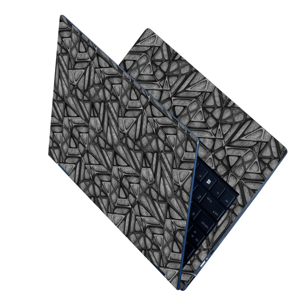 Laptop Skin - Hard Net Design on Grey Wooden