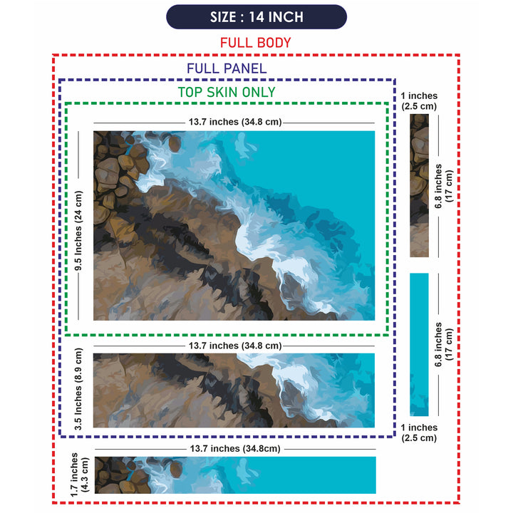 Laptop Skin - Blue Sea Brown Rocks