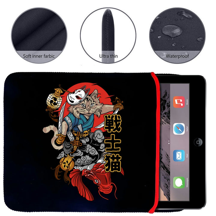 Printed Neoprene Reversible Laptop & Tablet Sleeve - Anime Action DS8