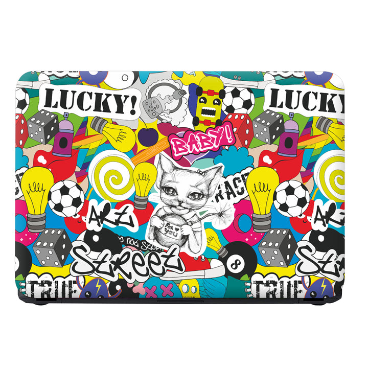 Laptop Skin - Lucky Cat Graffiti Art