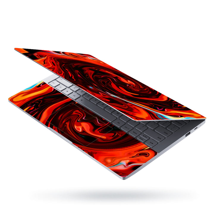 Laptop Skin - Red Swirl Float Abstract