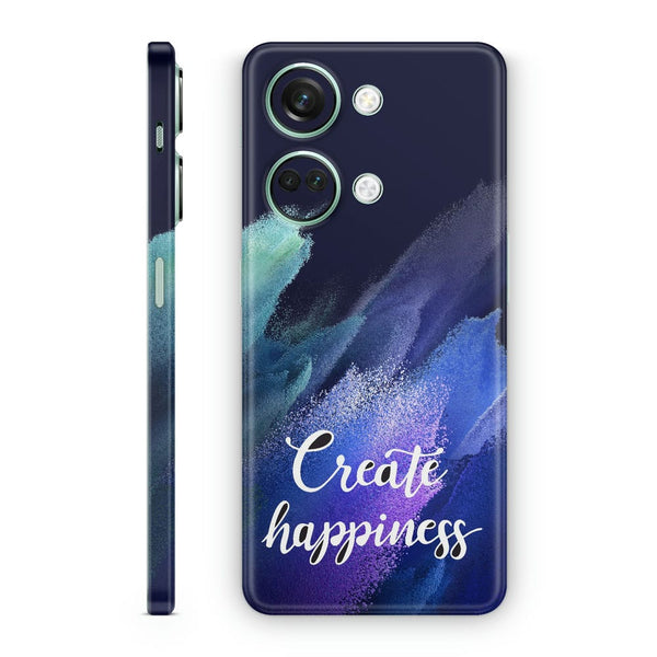 Mobile Skin Wrap - Create Happiness on Blue Ice