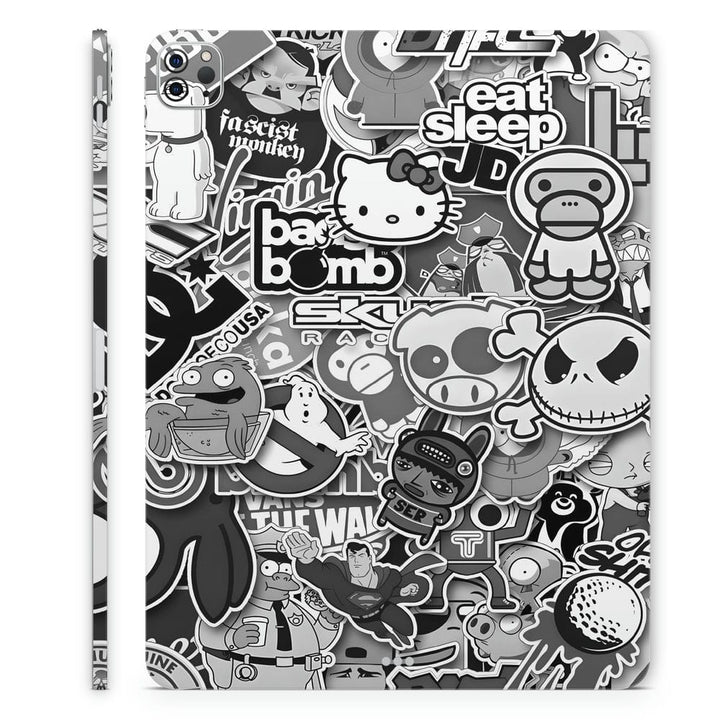 Tablet Skin Wrap - Sticker Bomb Monocrome