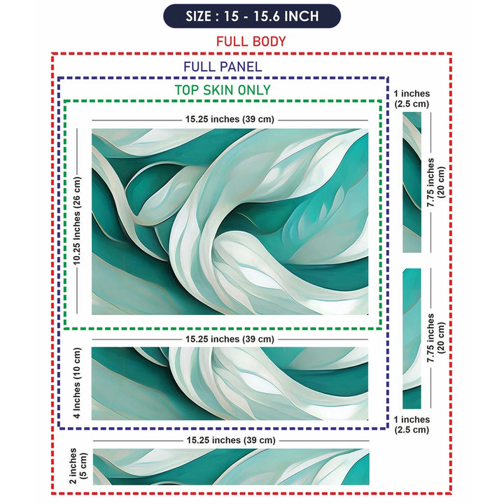 Laptop Skin - An Abstract Elegant Teal and White Wave