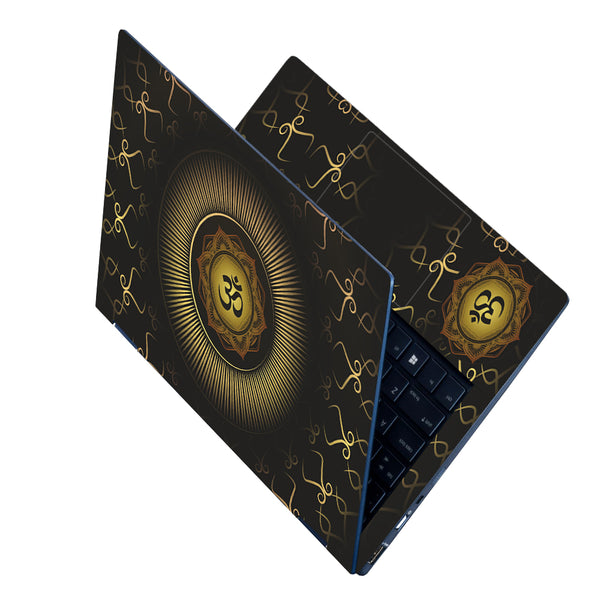 Laptop Skin - Om Golden Spirals