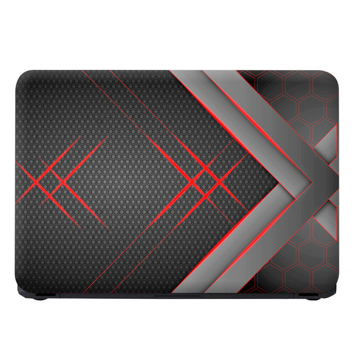 Laptop Skin - Red Line Hexagon