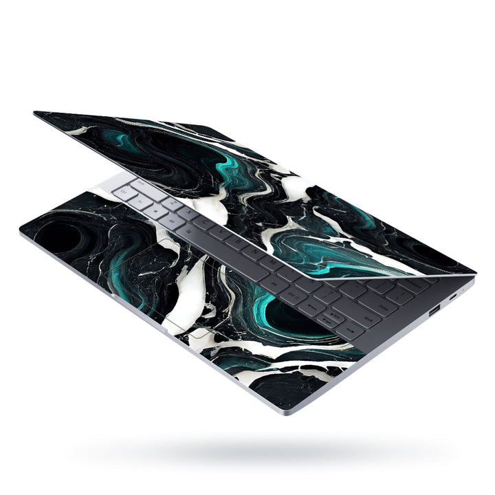 Laptop Skin - Blue Black White Stone Art