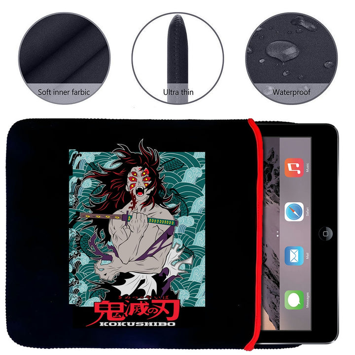 Printed Neoprene Reversible Laptop & Tablet Sleeve - Anime Demon Slayer Kimetsu No Yaiba DS15