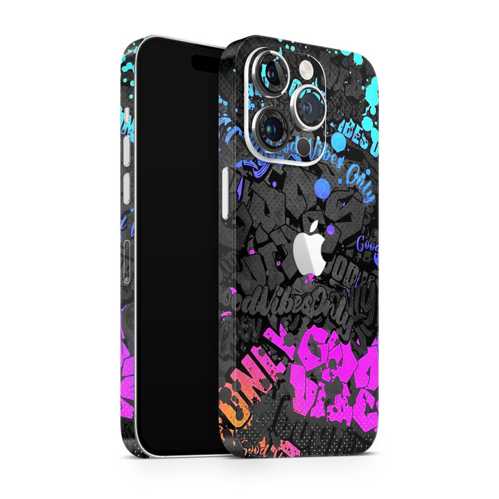 Apple iPhone Skin Wrap - Good Vibes Collage Black - SkinsLegend