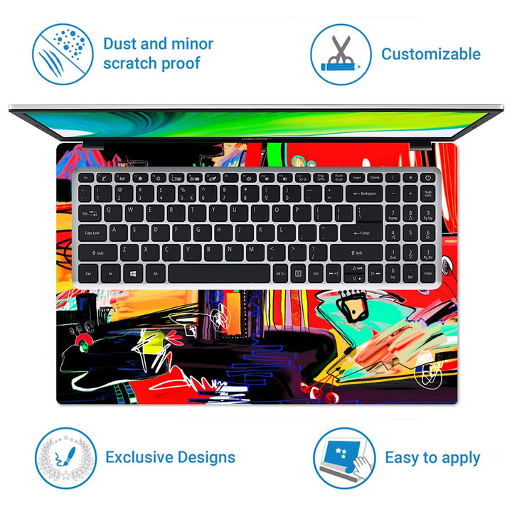 Laptop Skin - Urban Graffiti Red Shaded