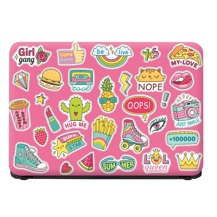 Laptop Skin - Girl Gang Sticker Bomb Pink