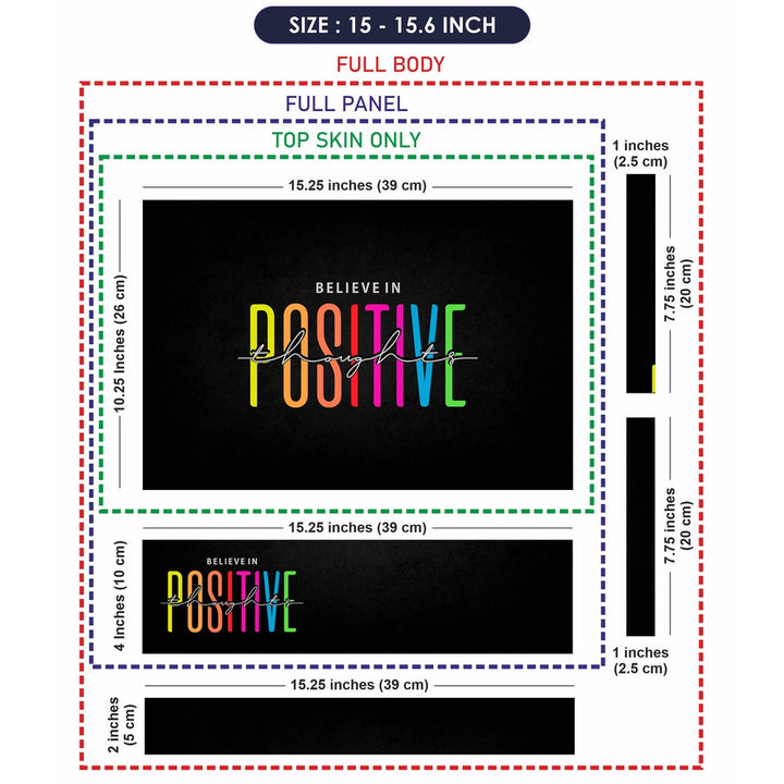 Laptop Skin - Believe in Positive on Black