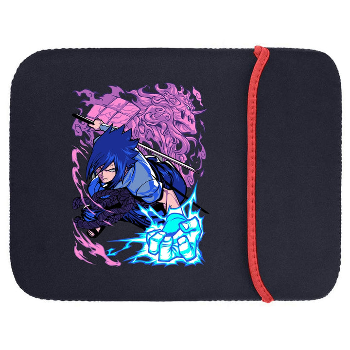 Printed Neoprene Reversible Laptop & Tablet Sleeve - Anime Sasuke Uchiha Premium