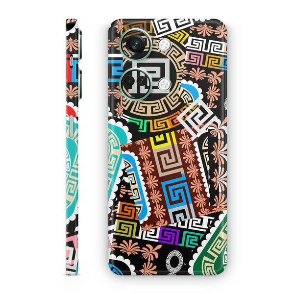 Mobile Skin Wrap - Colorful Patchwork Geometric Pattern