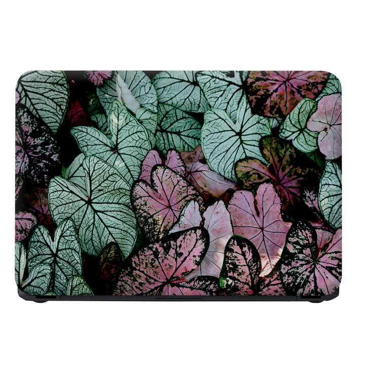 Laptop Skin - Green Pink Big Leaves