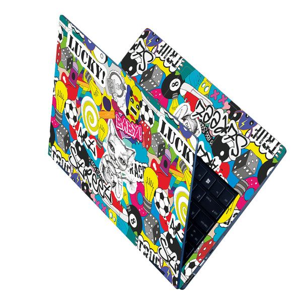 Laptop Skin - Lucky Cat Graffiti Art