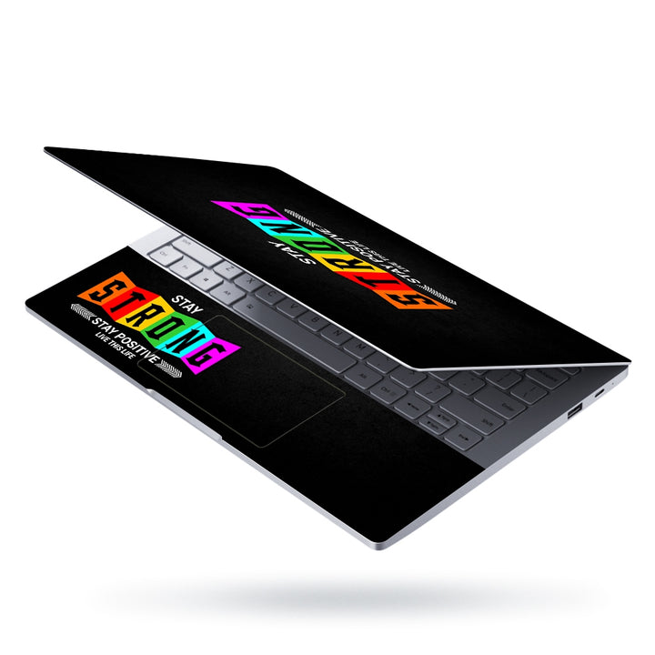 Laptop Skin - Stay Strong Stay Positive Black