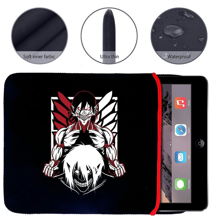 Printed Neoprene Reversible Laptop & Tablet Sleeve - Anime Attack on Titan DS08