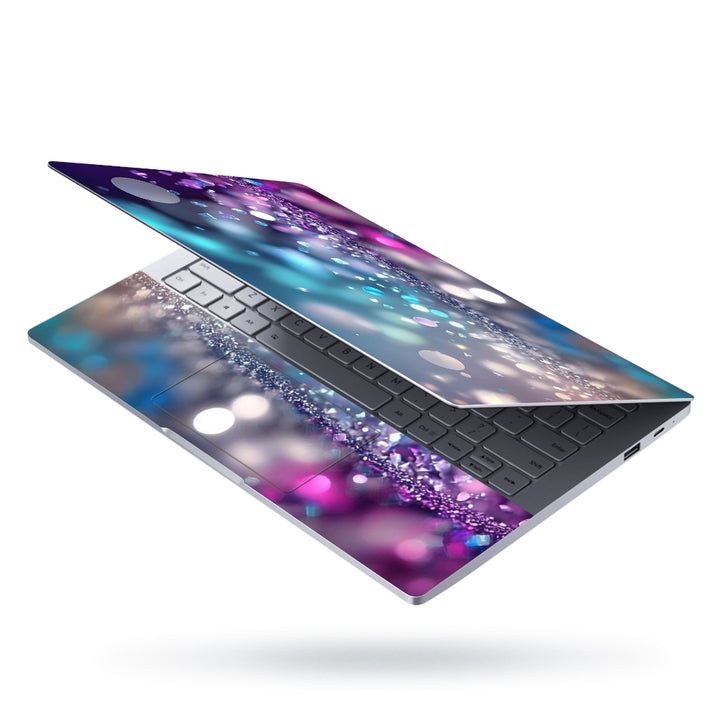 Laptop Skin - Abstract Glitter Silver Purple Blue Lights