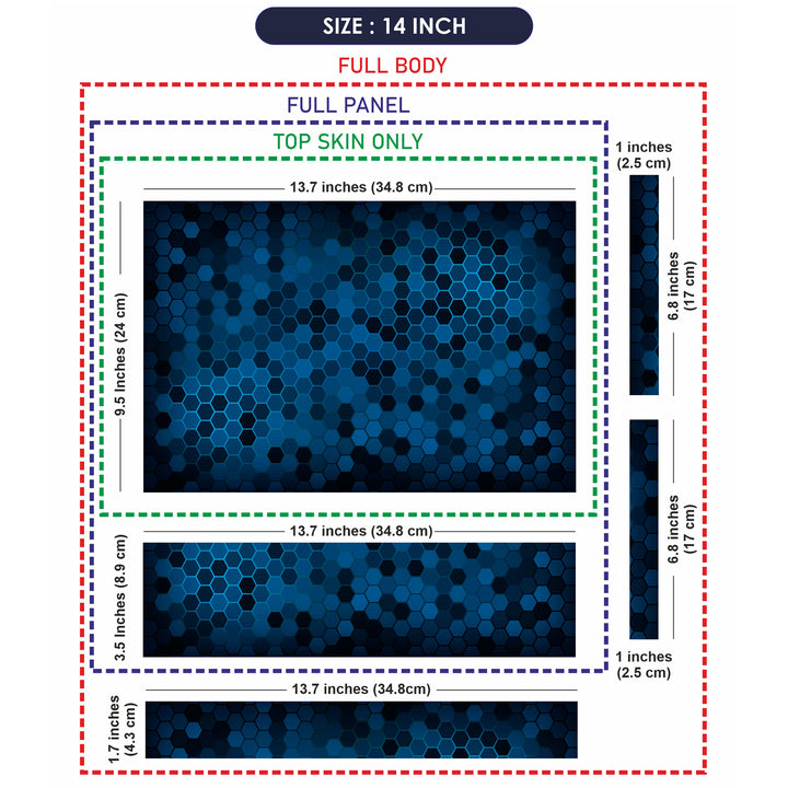 Laptop Skin - Black Blue Honeycomb