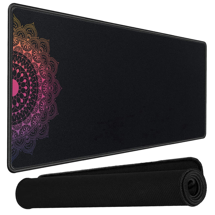 Anti-Slip Extended Desk Mat Gaming Mouse Pad - Mandala Art Magenta Faided