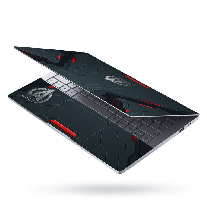 Laptop Skin - Gaming Background Black Red a Logo