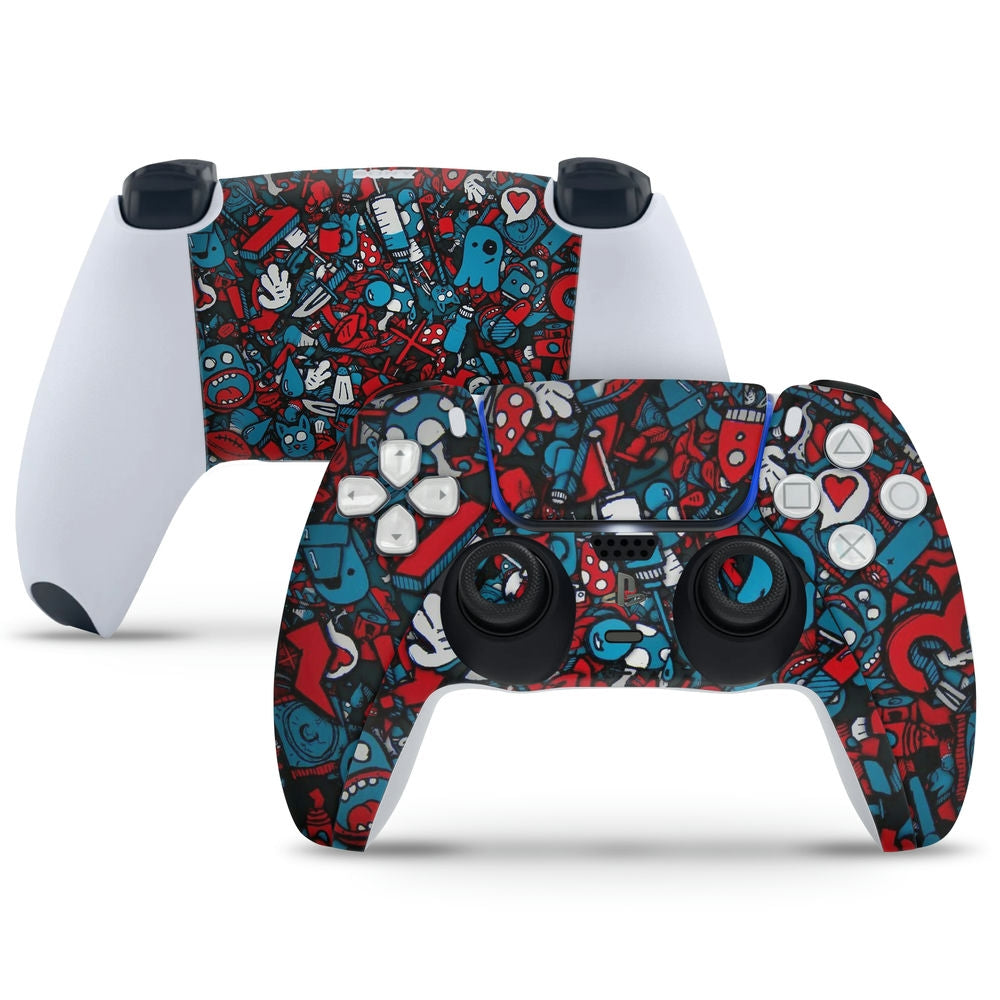 PlayStation 5 Controller Skin - Red Blue Graffiti – SkinsLegend