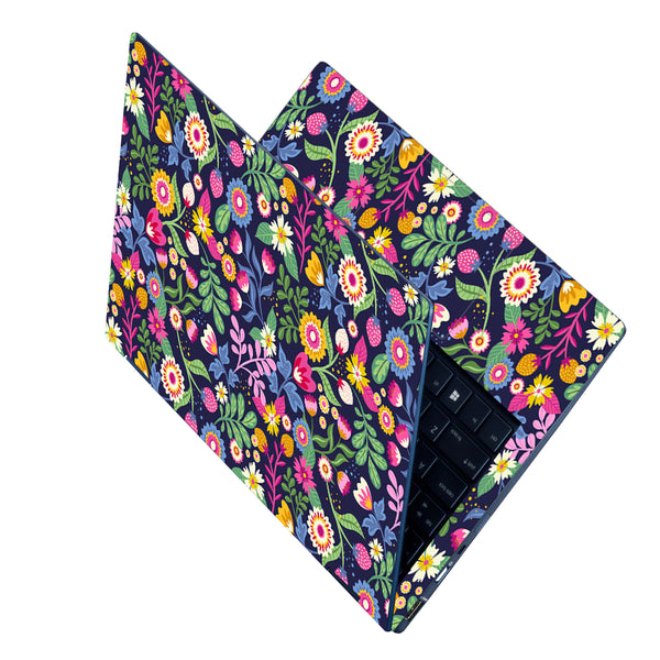 Laptop Skin - Multicolor Flower and Leaves