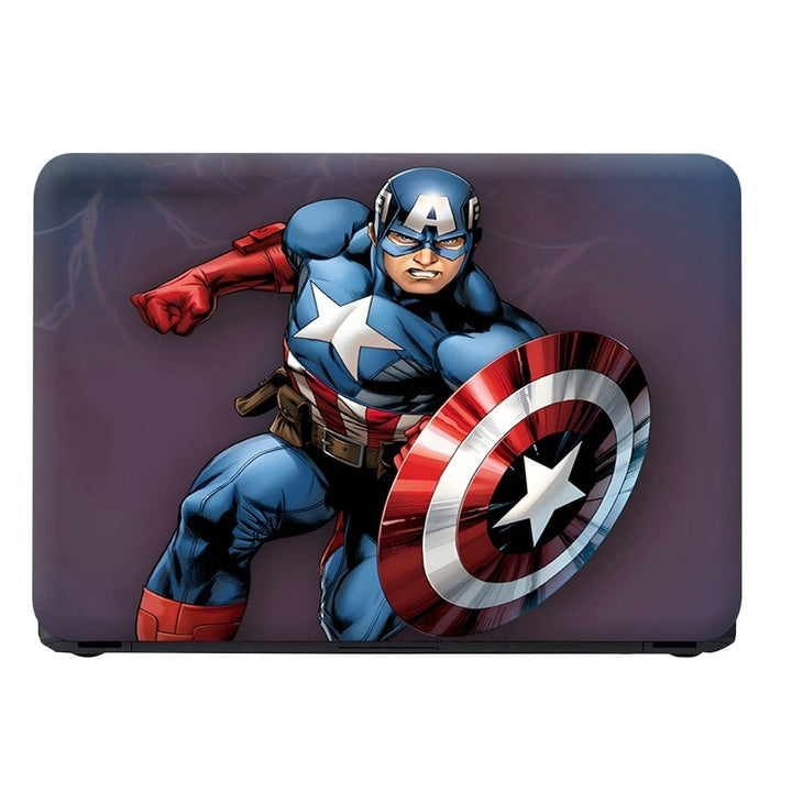 Laptop Skin - Captain in Action Purple Back