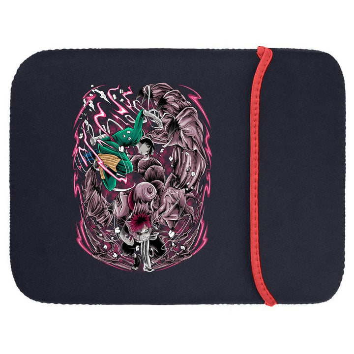 Printed Neoprene Reversible Laptop & Tablet Sleeve - Anime Gaara vs Lee