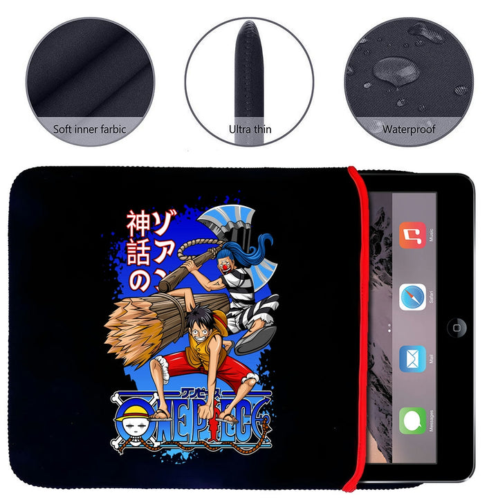 Printed Neoprene Reversible Laptop & Tablet Sleeve - Anime Action DS24