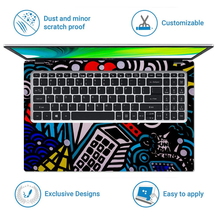 Laptop Skin - Street Art Lines