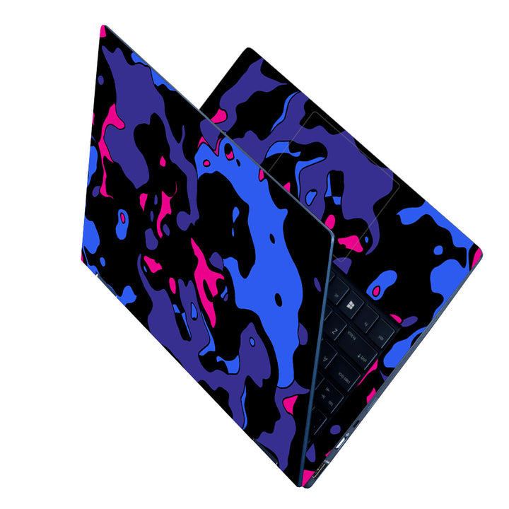 Laptop Skin - Megenta Blue Neon Art